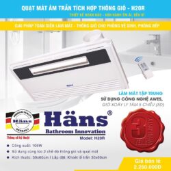 Quạt mát âm trần h20R